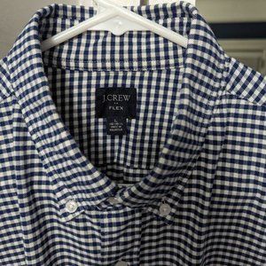 J.Crew Stretch Poplin Mini Gingham Check Shirt - French Blue